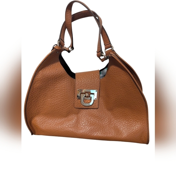 Dkny,Elegant Chestnut Leather, Slouch Handbag - Picture 1 of 8